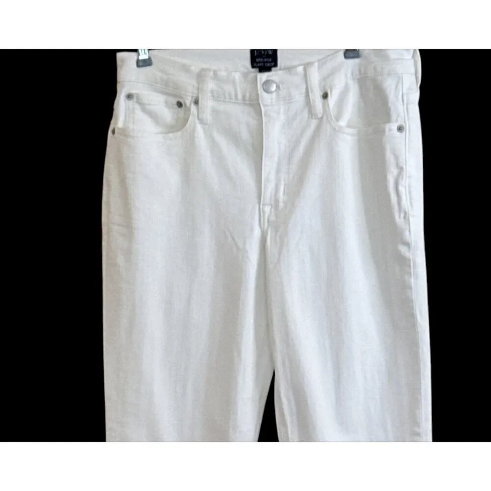J. Crew Women's Tall Mid-Rise Flare Crop White 29 Tall NWT